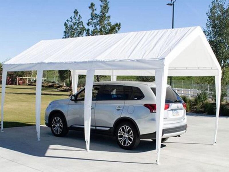 10x20 (8) Leg Portable Carport Outdoor Party Sun Shade Shelter - WHITE - 1 1/2  Frame - Image 2