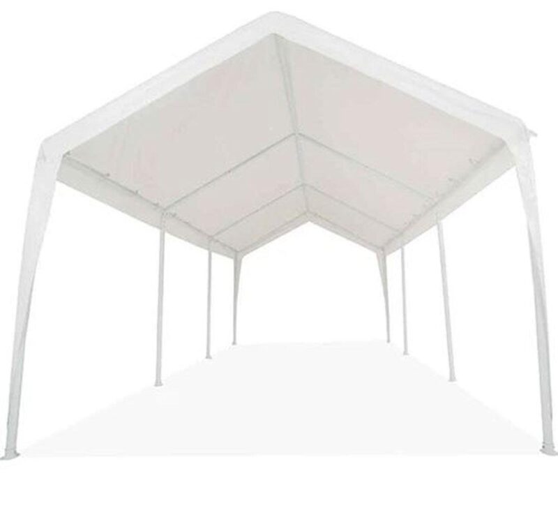 10x20 (8) Leg Portable Carport Outdoor Party Sun Shade Shelter - WHITE - 1 1/2  Frame - Image 4