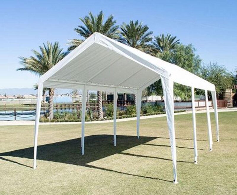10x20 (8) Leg Portable Carport Outdoor Party Sun Shade Shelter - WHITE - 1 1/2  Frame - Image 5