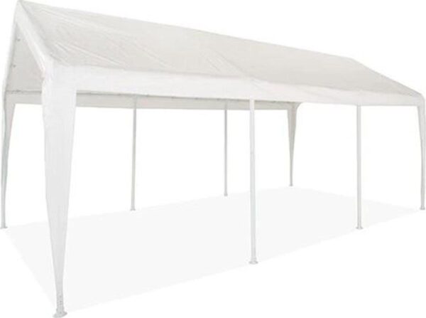 10x20 (8) Leg Portable Carport Outdoor Party Sun Shade Shelter - WHITE - 1 1/2  Frame
