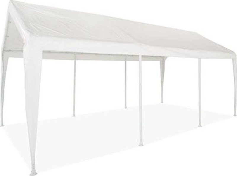 10x20 (8) Leg Portable Carport Outdoor Party Sun Shade Shelter - WHITE - 1 1/2  Frame
