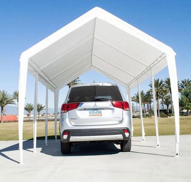 10x20 (8) Leg Portable Carport Outdoor Party Sun Shade Shelter - WHITE - 1 1/2  Frame - Image 3