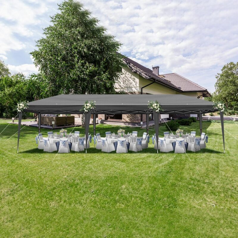 10x30ft Outdoor Pop Up Canopy, Portable Instant Canopy Tent for Outdoor Events Party Wedding Birthday Graduation, Dark Grey - Image 3