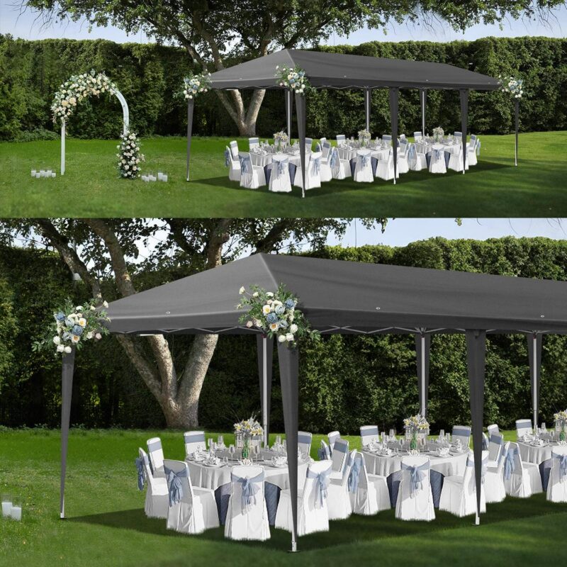 10x30ft Outdoor Pop Up Canopy, Portable Instant Canopy Tent for Outdoor Events Party Wedding Birthday Graduation, Dark Grey - Image 14