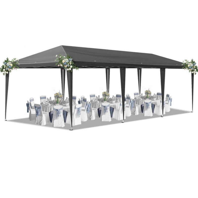 10x30ft Outdoor Pop Up Canopy, Portable Instant Canopy Tent for Outdoor Events Party Wedding Birthday Graduation, Dark Grey - Image 2