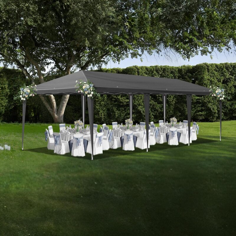 10x30ft Outdoor Pop Up Canopy, Portable Instant Canopy Tent for Outdoor Events Party Wedding Birthday Graduation, Dark Grey - Image 10
