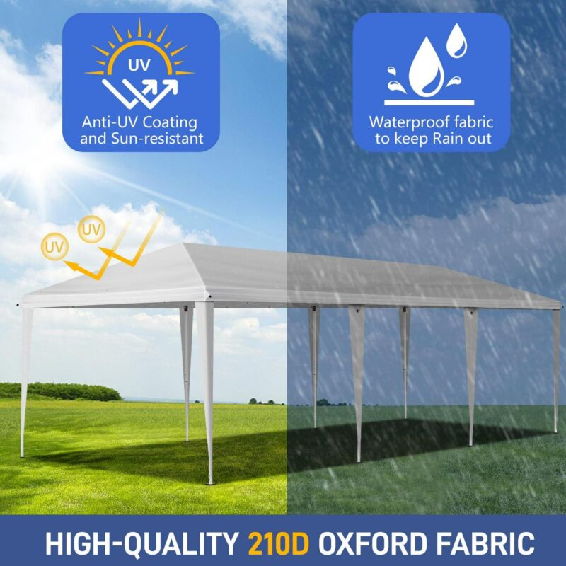 10x30ft Outdoor Pop Up Canopy, Portable Instant Canopy Tent for Outdoor Events Party Wedding Birthday Graduation, White - Image 6