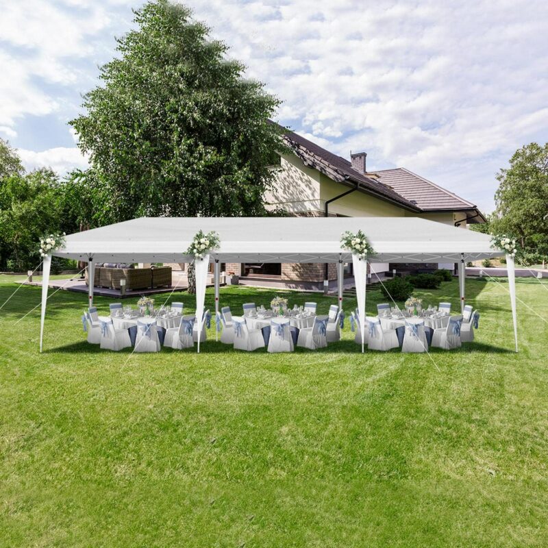 10x30ft Outdoor Pop Up Canopy, Portable Instant Canopy Tent for Outdoor Events Party Wedding Birthday Graduation, White - Image 3