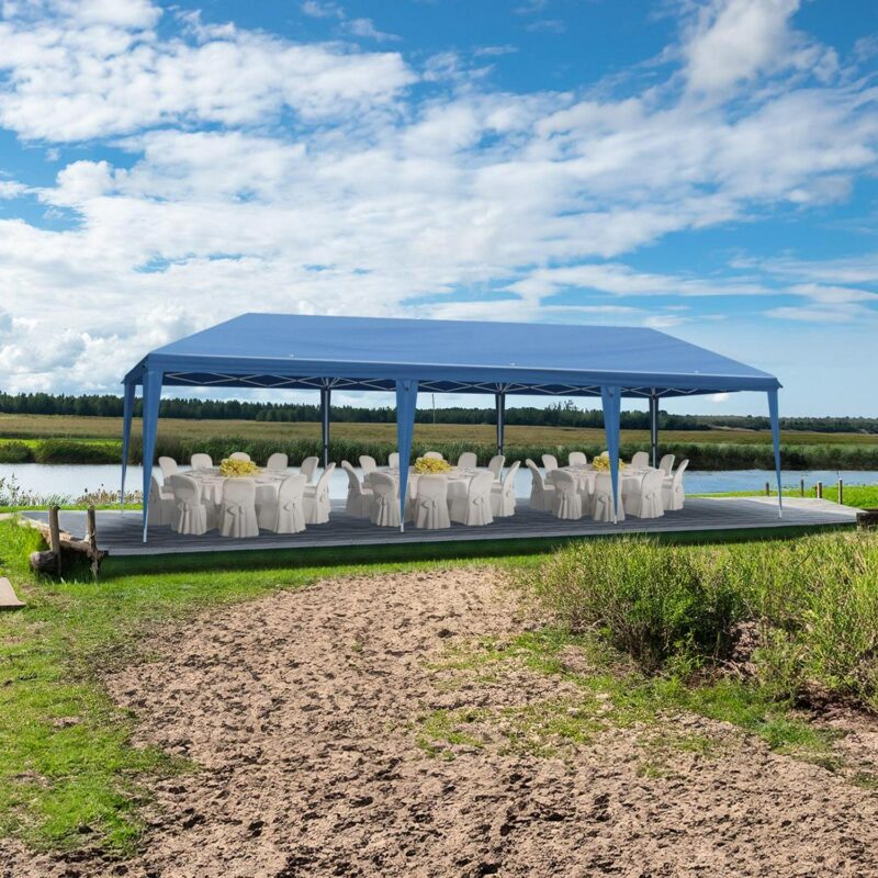 10x30ft Outdoor Pop Up Canopy, Portable Instant Canopy Tent for Outdoor Events Party Wedding Birthday Graduation, Blue - Image 4