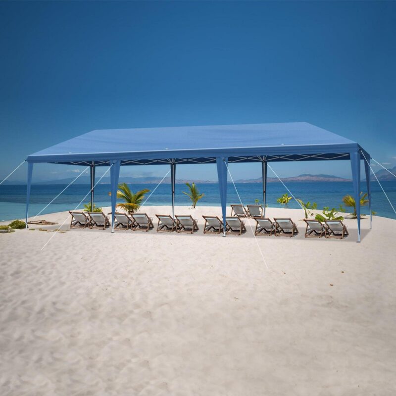 10x30ft Outdoor Pop Up Canopy, Portable Instant Canopy Tent for Outdoor Events Party Wedding Birthday Graduation, Blue - Image 3