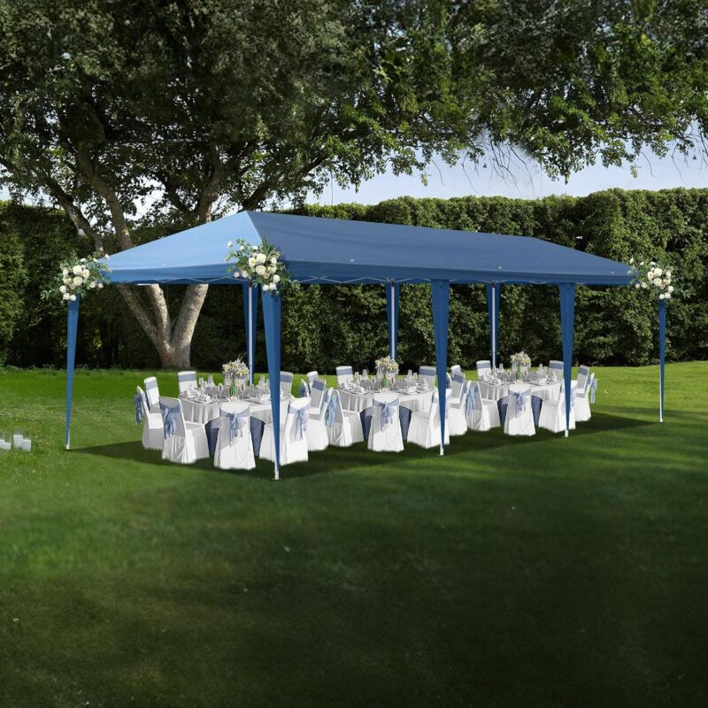 10x30ft Outdoor Pop Up Canopy, Portable Instant Canopy Tent for Outdoor Events Party Wedding Birthday Graduation, Blue - Image 9