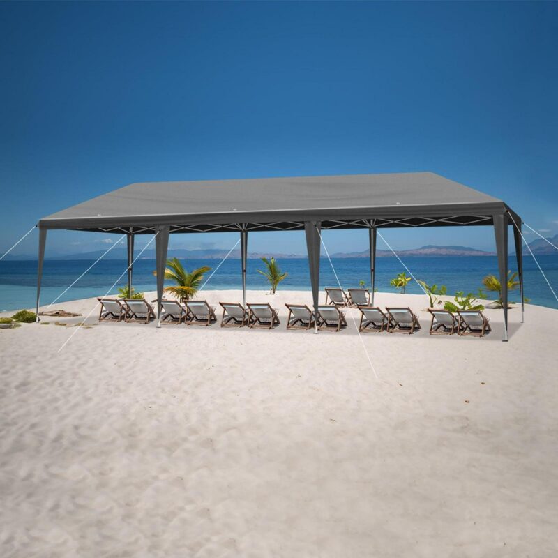 10x30ft Outdoor Pop Up Canopy, Portable Instant Canopy Tent for Outdoor Events Party Wedding Birthday Graduation, Dark Grey - Image 6