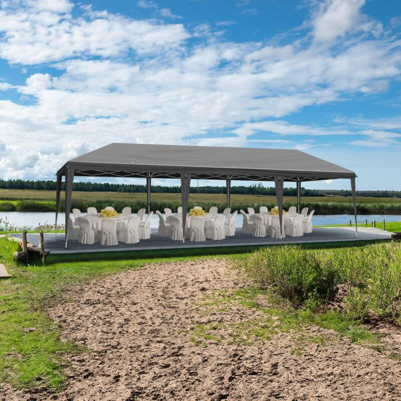 10x30ft Outdoor Pop Up Canopy, Portable Instant Canopy Tent for Outdoor Events Party Wedding Birthday Graduation, Dark Grey - Image 13