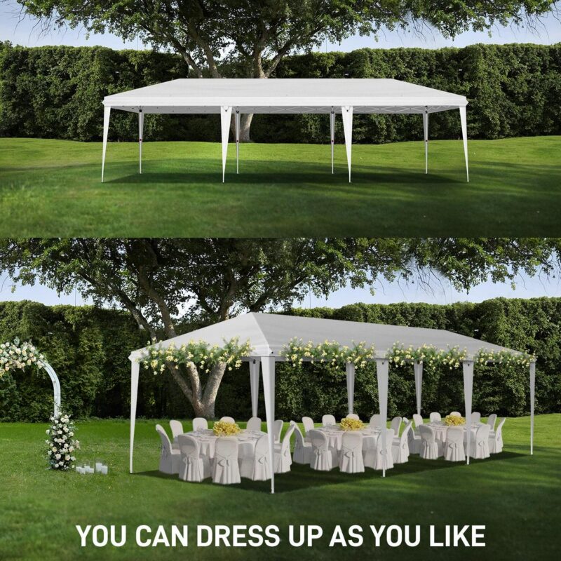 10x30ft Outdoor Pop Up Canopy, Portable Instant Canopy Tent for Outdoor Events Party Wedding Birthday Graduation, White - Image 9