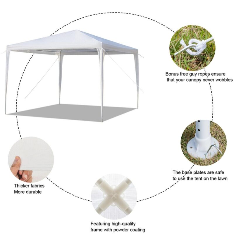 3x3m Waterproof Pop-Up Tent - Portable Event Shelter with PE Roof and Iron Frame for Weddings/Camping/Parking - Image 11
