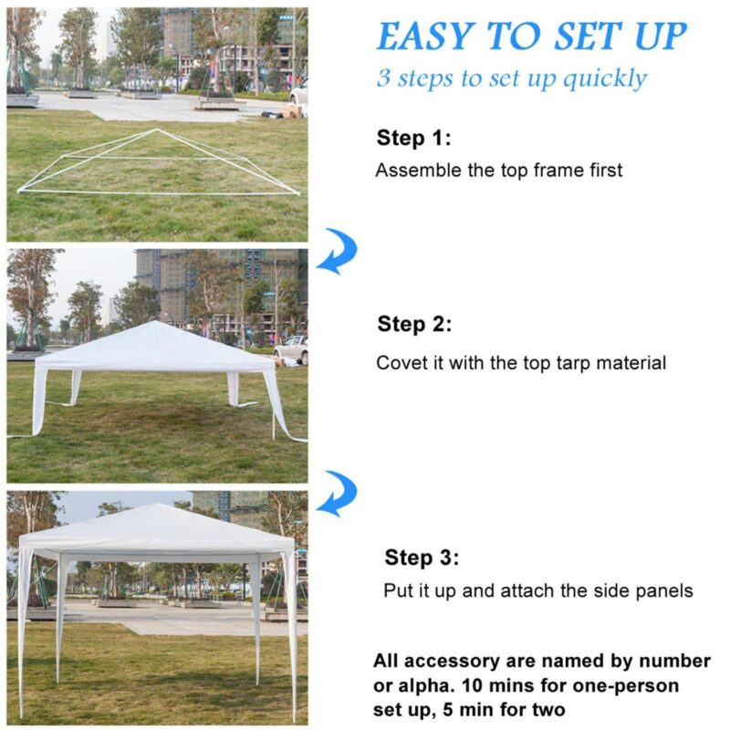 3x3m Waterproof Pop-Up Tent - Portable Event Shelter with PE Roof and Iron Frame for Weddings/Camping/Parking - Image 4