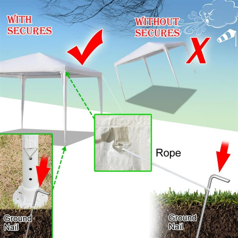 3x3m Waterproof Pop-Up Tent - Portable Event Shelter with PE Roof and Iron Frame for Weddings/Camping/Parking - Image 6