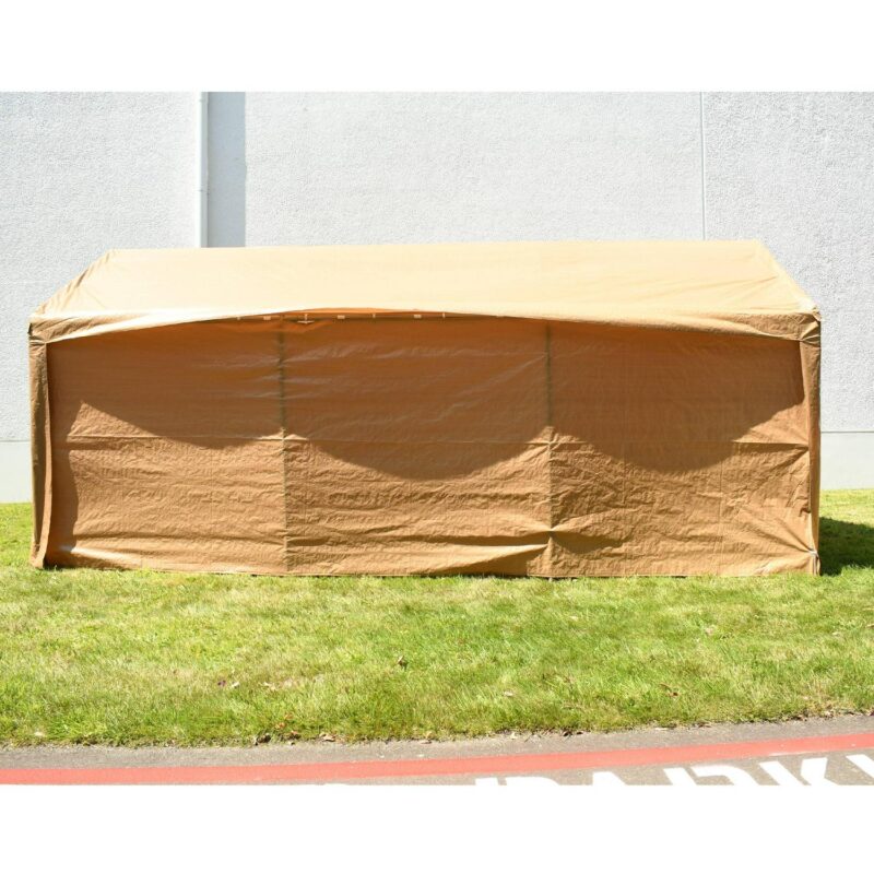 ALEKO 10' x 20' Steel Frame with PVC Removable Walls Canopy Carport Tent, Heavy Duty, Beige Color - Image 4