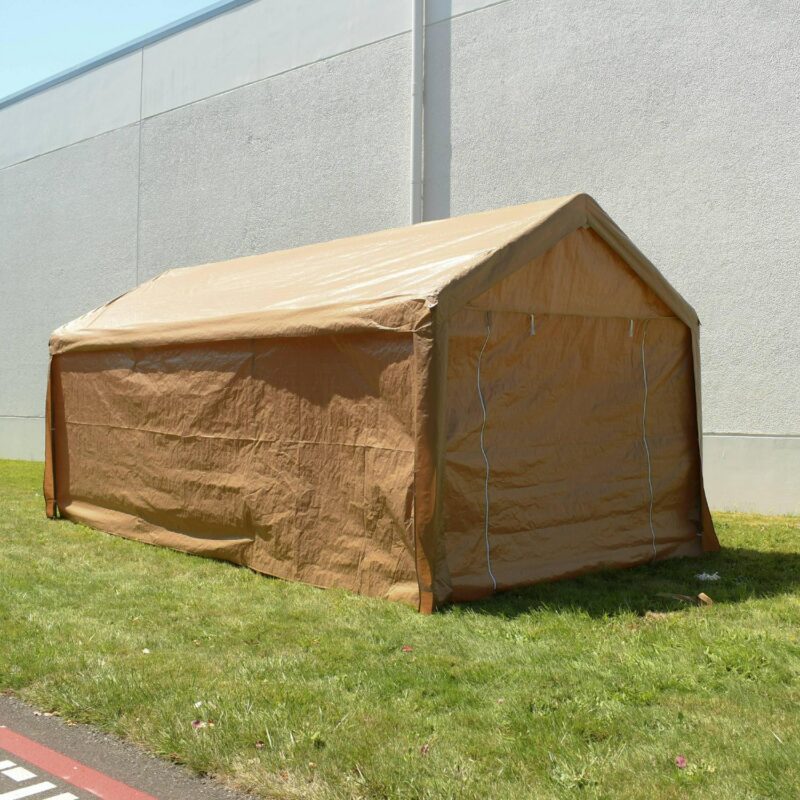 ALEKO 10' x 20' Steel Frame with PVC Removable Walls Canopy Carport Tent, Heavy Duty, Beige Color - Image 18