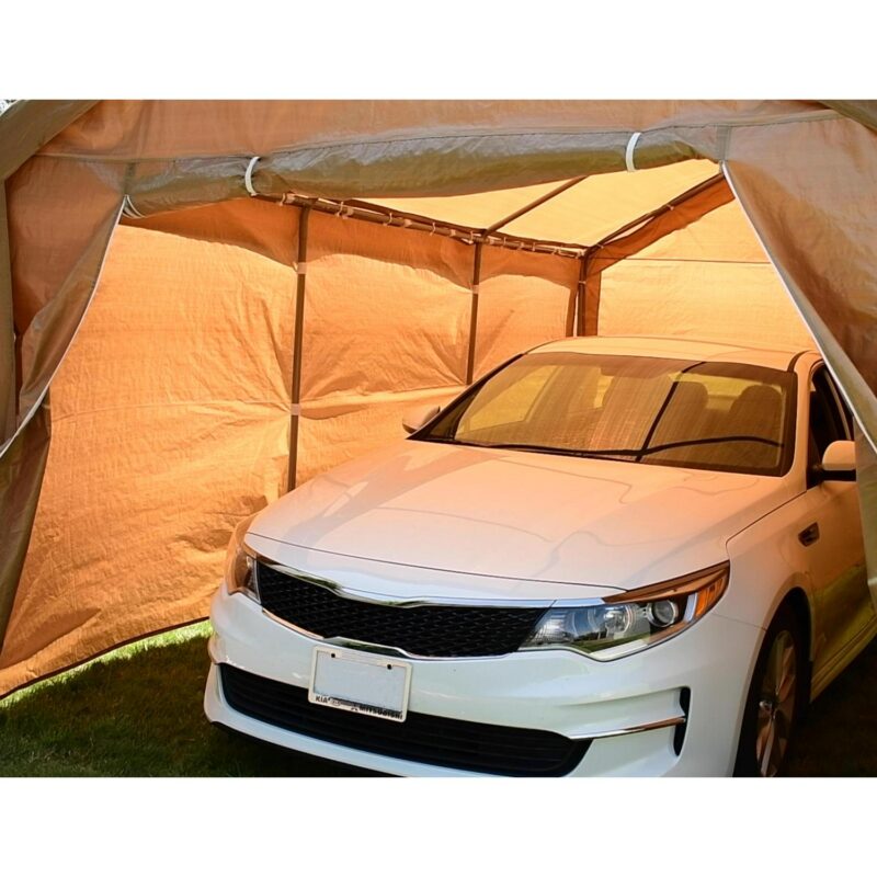 ALEKO 10' x 20' Steel Frame with PVC Removable Walls Canopy Carport Tent, Heavy Duty, Beige Color - Image 2