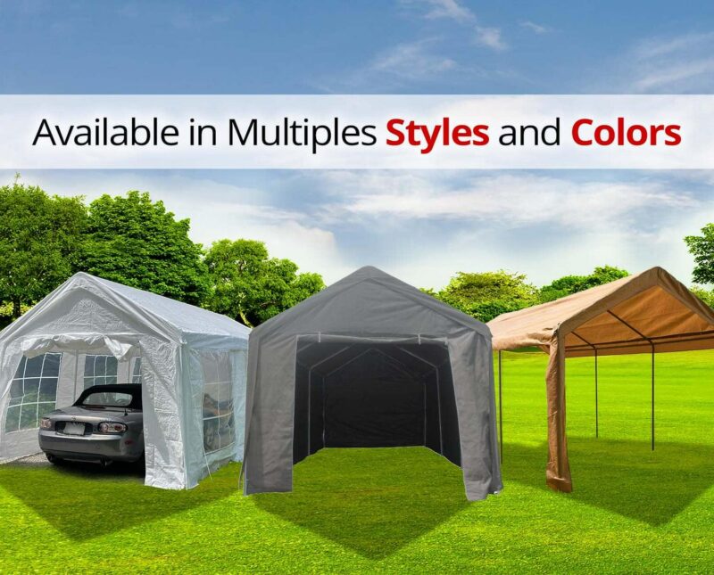 ALEKO 10' x 20' Steel Frame with PVC Removable Walls Canopy Carport Tent, Heavy Duty, Beige Color - Image 11