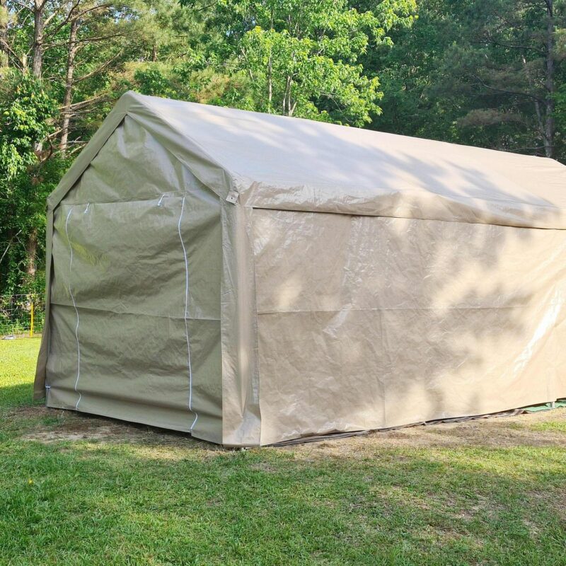 ALEKO 10' x 20' Steel Frame with PVC Removable Walls Canopy Carport Tent, Heavy Duty, Beige Color - Image 19