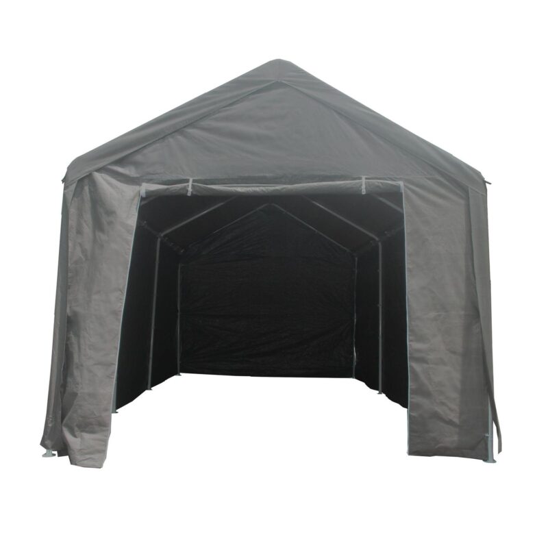 ALEKO Heavy Duty Outdoor Powder Coated Steel with Weatherproof Fabric Canopy Carport Tent, 10x20 feet, Gray - Image 6