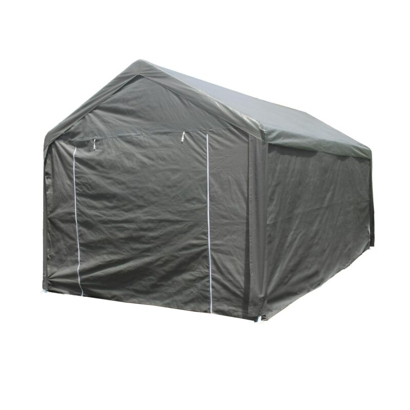 ALEKO Heavy Duty Outdoor Powder Coated Steel with Weatherproof Fabric Canopy Carport Tent, 10x20 feet, Gray