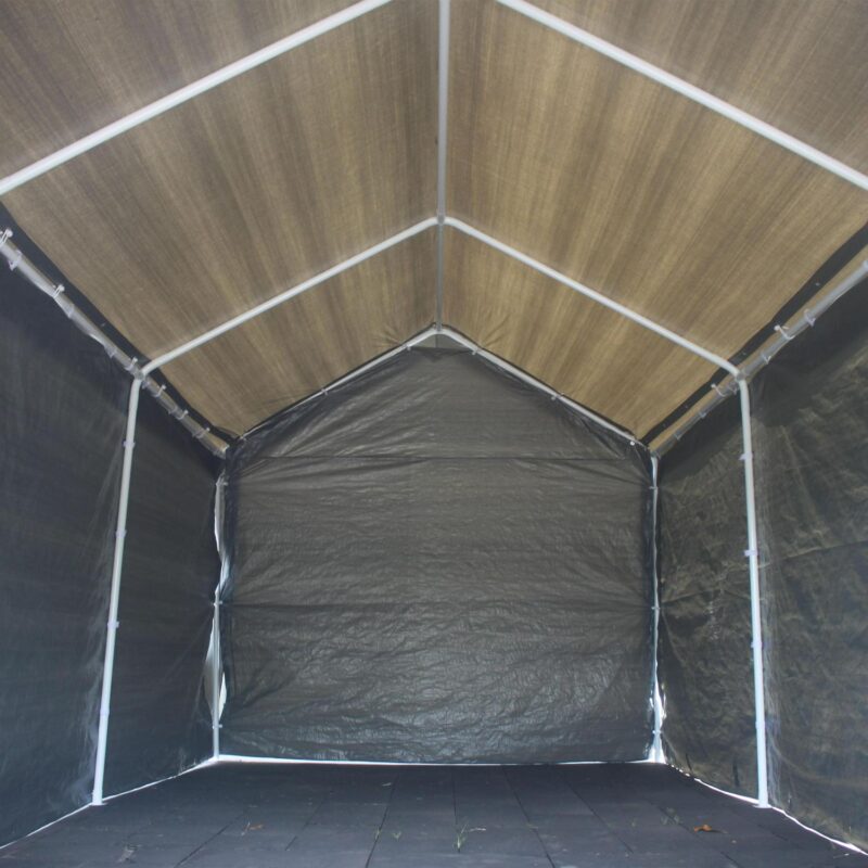 ALEKO Heavy Duty Outdoor Powder Coated Steel with Weatherproof Fabric Canopy Carport Tent, 10x20 feet, Gray - Image 5