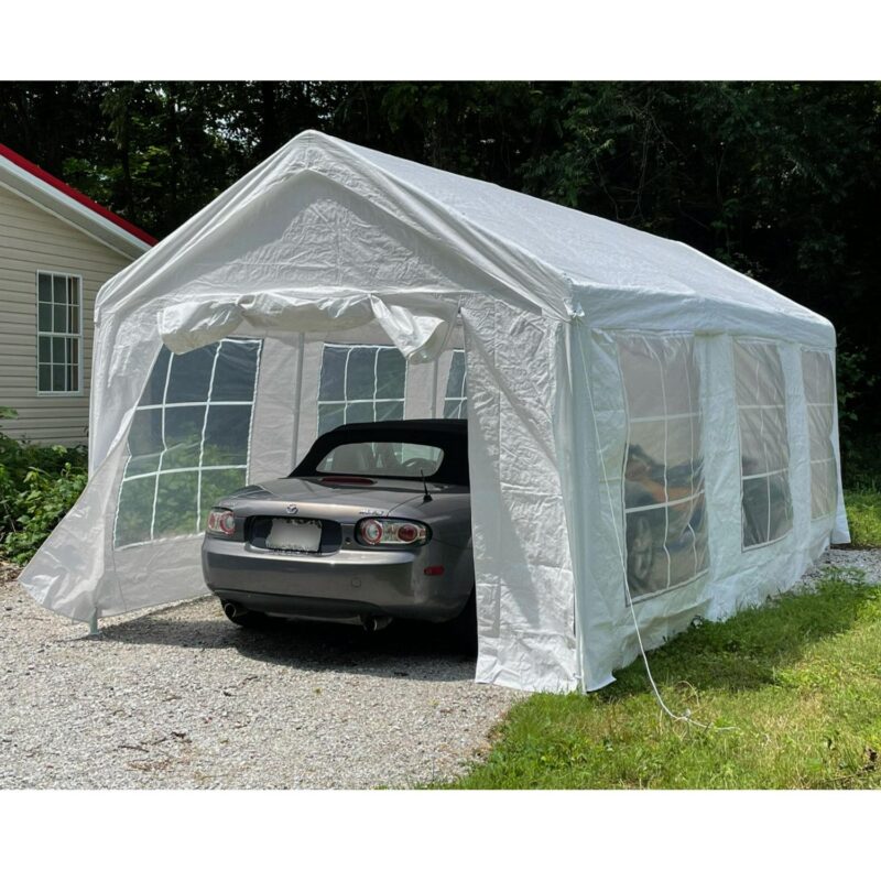 ALEKO Outdoor Canopy Tent with Sidewalls and Windows - 10 X 20 FT - White - Image 5