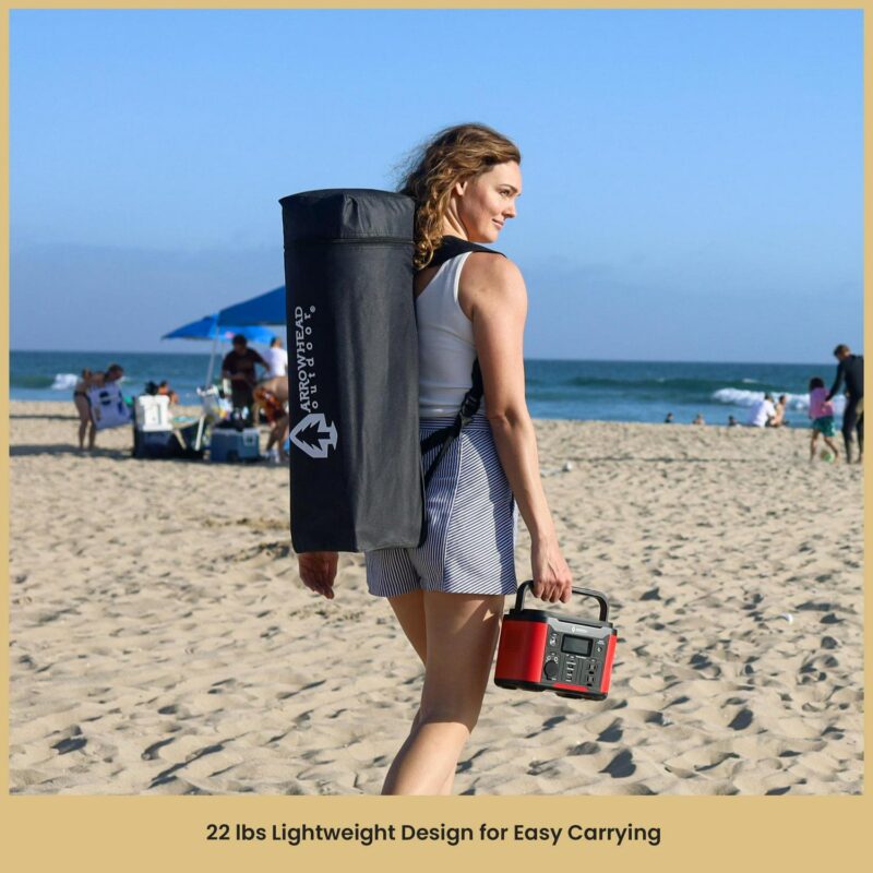 ARROWHEAD OUTDOOR Backpack Pop-up Canopy with Sunwall, Sand Bags, Guide Ropes, Ground Stakes, 6'x6' / 8'x8' Top to Bottom - White - Image 2