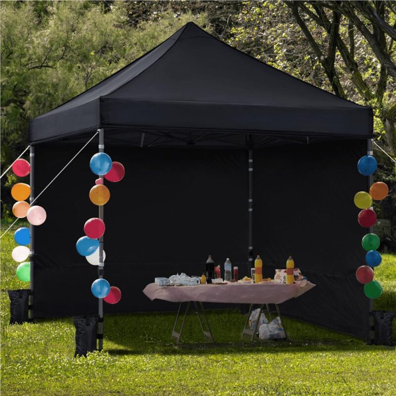 Alden Design 10' x 10' Enclosed Outdoor Canopy with Wheeled Carry Bag, Black - Image 3