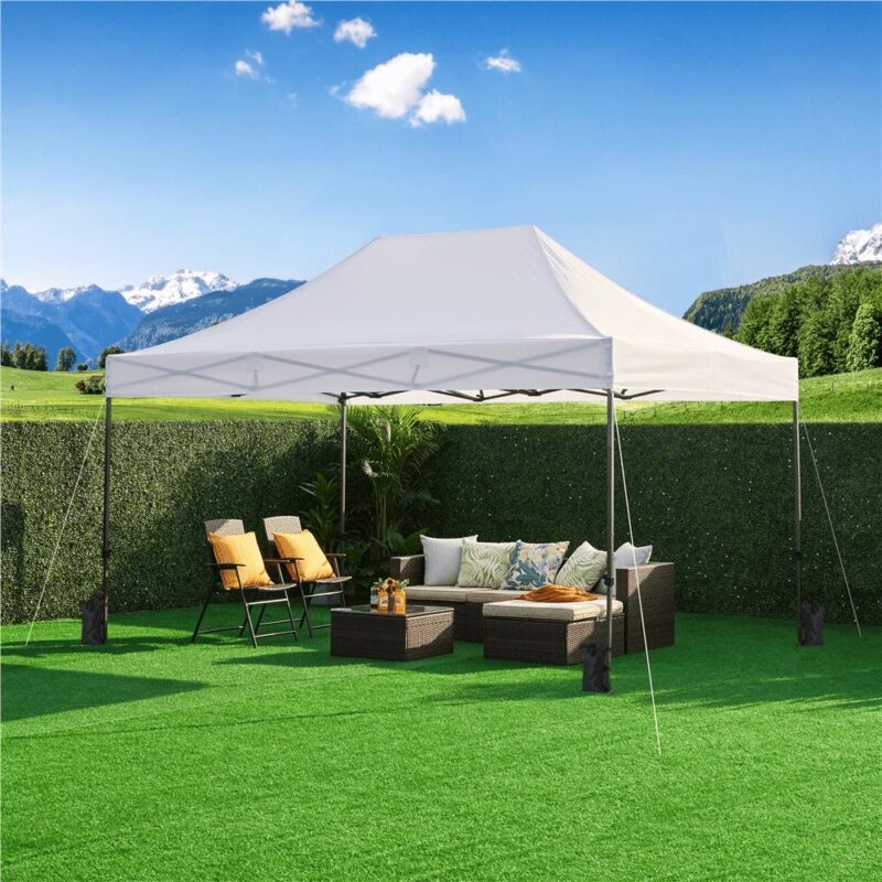 Alden Design 10x15ft Outdoor Commercial Canopy Tent UPF 50+ Water-resistant , White - Image 3