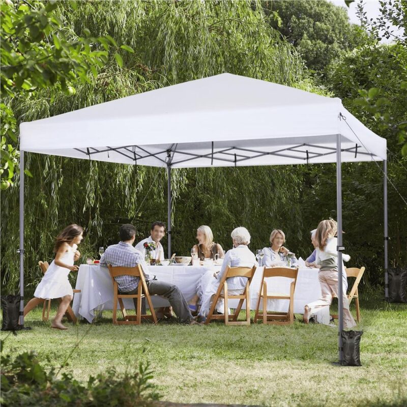 Alden Design 12 x 12 ft Pop-up Canopy with Single-Person Setup Mechanism, White - Image 11