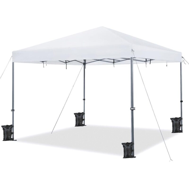Alden Design 12 x 12 ft Pop-up Canopy with Single-Person Setup Mechanism, White - Image 4