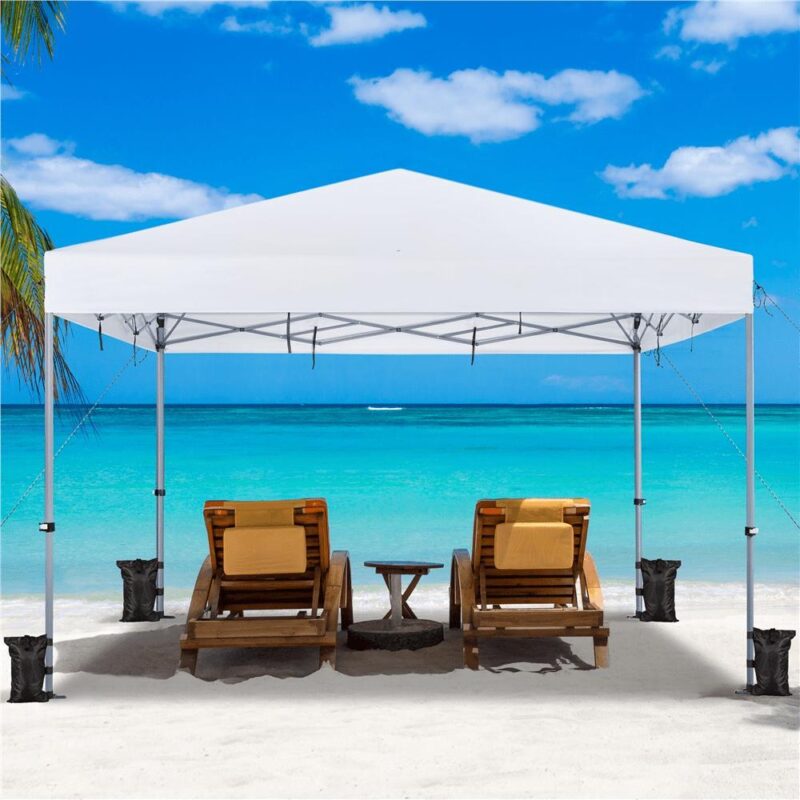 Alden Design 12 x 12 ft Pop-up Canopy with Single-Person Setup Mechanism, White - Image 2