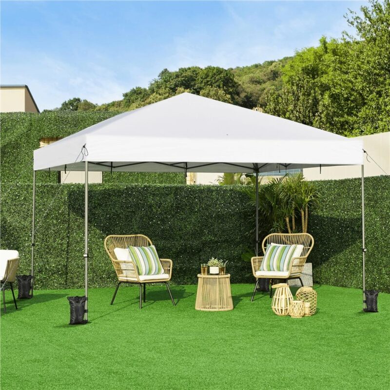 Alden Design 12 x 12 ft Pop-up Canopy with Single-Person Setup Mechanism, White - Image 3