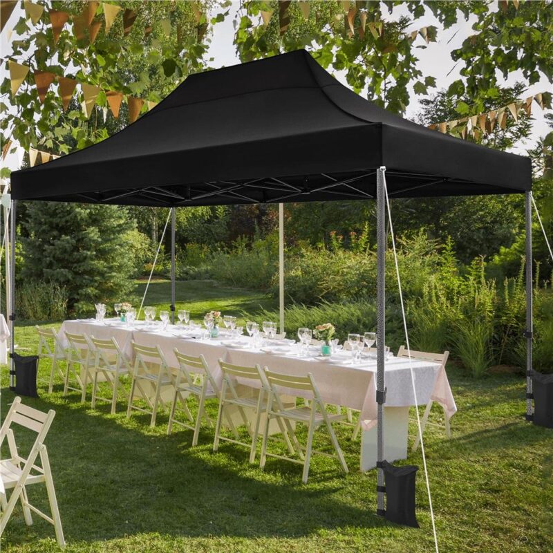Alden Design 15x10 FT Pop-up Commercial Canopy with Roller Bag and Sandbags, Black - Image 3