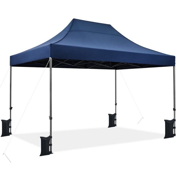 Alden Design 15x10 FT Pop-up Commercial Canopy with Roller Bag and Sandbags, Navy Blue