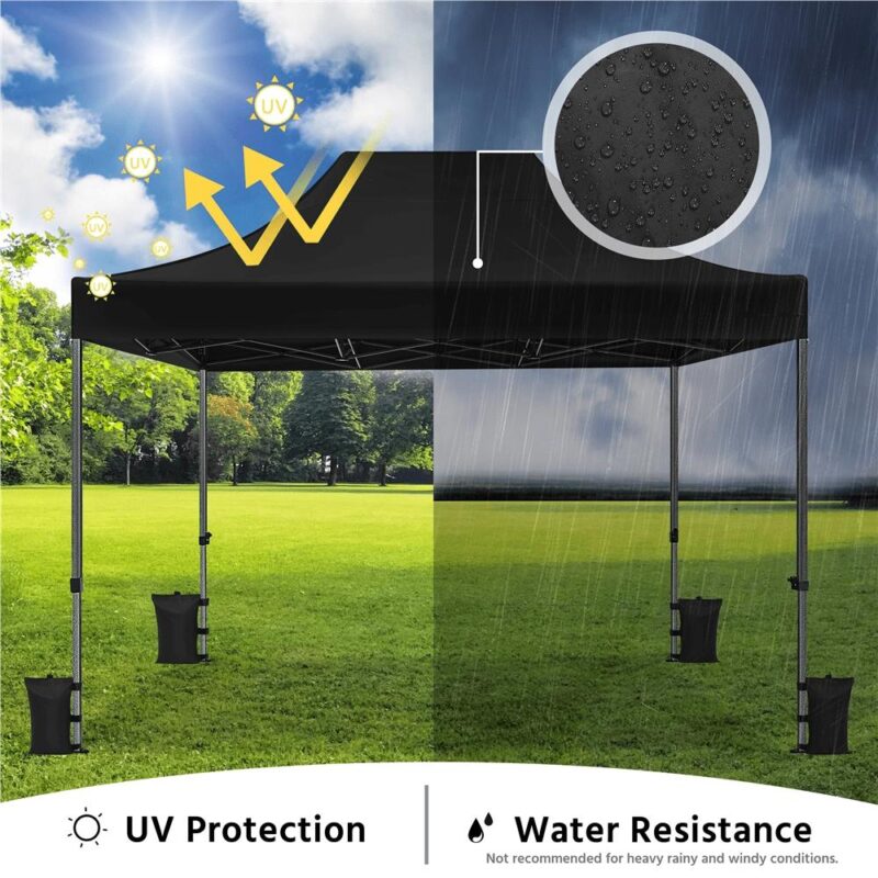 Alden Design 15x10 FT Pop-up Commercial Canopy with Roller Bag and Sandbags, Black - Image 9