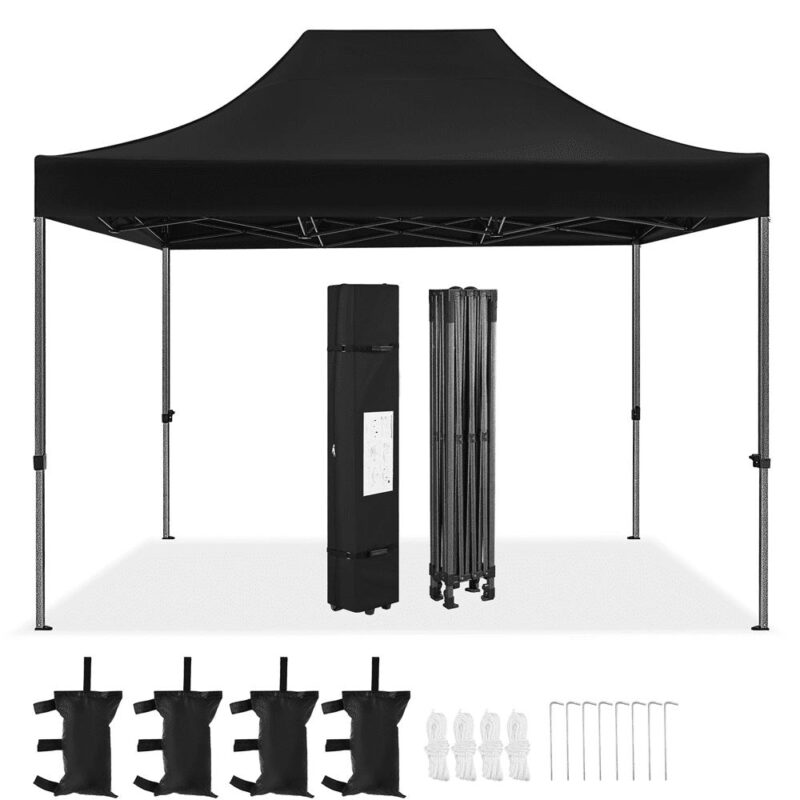 Alden Design 15x10 FT Pop-up Commercial Canopy with Roller Bag and Sandbags, Black - Image 4