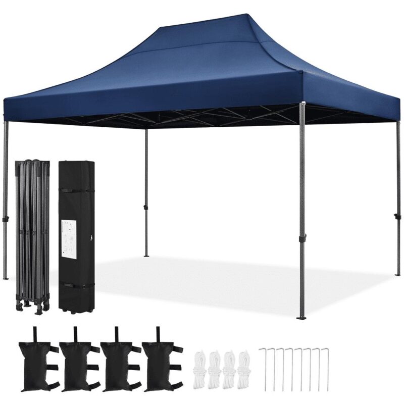 Alden Design 15x10 FT Pop-up Commercial Canopy with Roller Bag and Sandbags, Navy Blue - Image 4