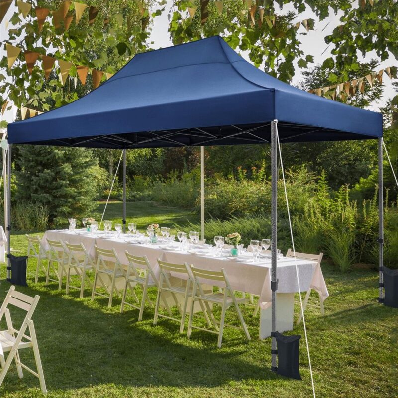 Alden Design 15x10 FT Pop-up Commercial Canopy with Roller Bag and Sandbags, Navy Blue - Image 2