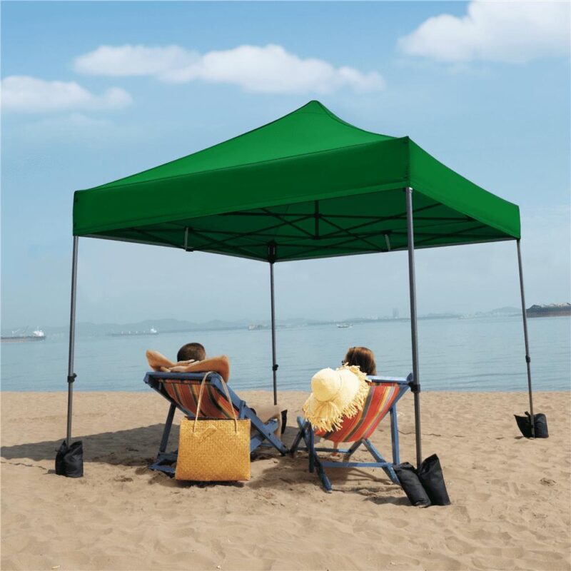 Alden Design Adjustable 10' x 10' Commercial Pop-up Canopy with Wheeled Carry Bag, Dark Green - Image 8