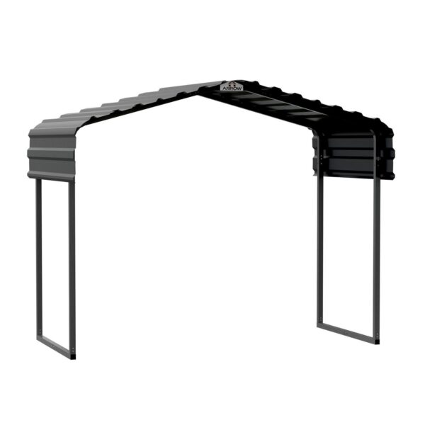 Arrow 10x6x7 ft Metal Canopy Shelter for Grill, ATV, Motorcycle, Charcoal