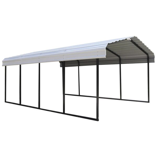 Arrow 12x20x7 Steel Carport, Eggshell