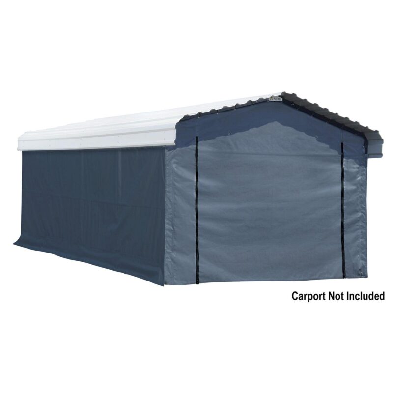 Arrow Carports Enclosure Kit for Galvanized Steel Carport, Fabric Carport Wall Panels, 12' x 20' x 7' - Image 6