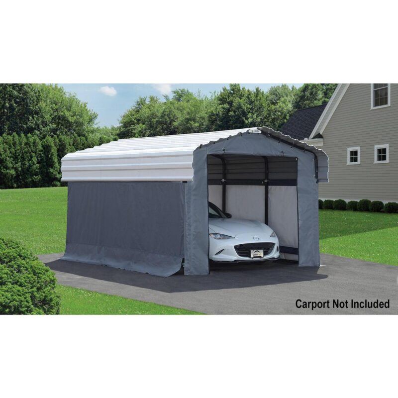 Arrow Carports Enclosure Kit for Galvanized Steel Carport, Fabric Carport Wall Panels, 10' x 15' x 7' - Image 4