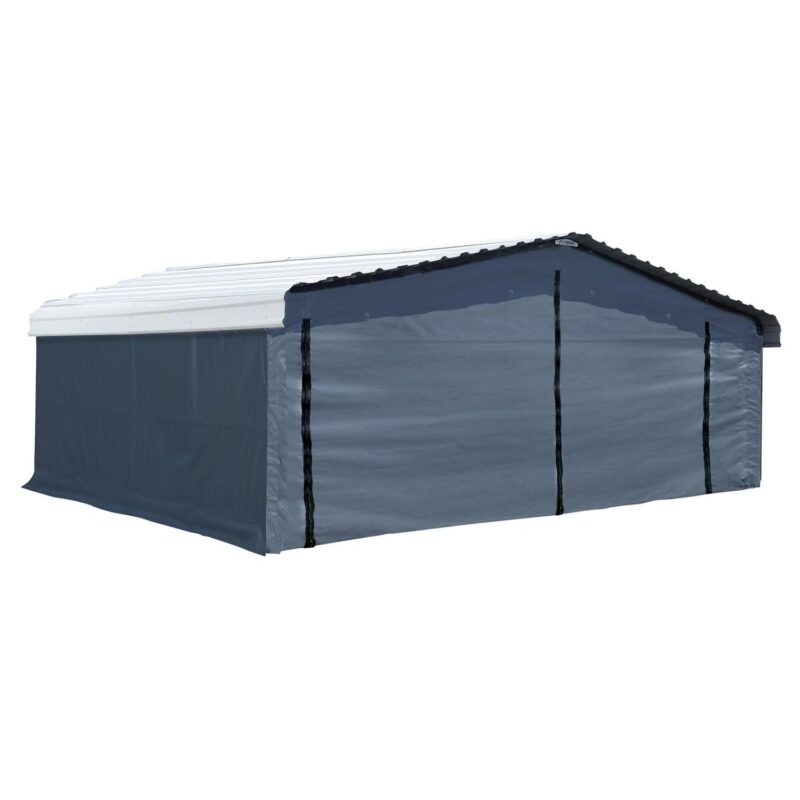 Arrow Carports Enclosure Kit for Galvanized Steel Carport, Fabric Carport Wall Panels, 20' x 20' x 7' - Image 4