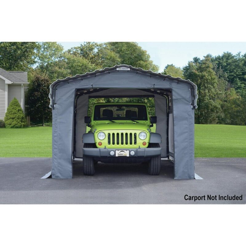 Arrow Carports Enclosure Kit for Galvanized Steel Carport, Fabric Carport Wall Panels, 10' x 15' x 7' - Image 5